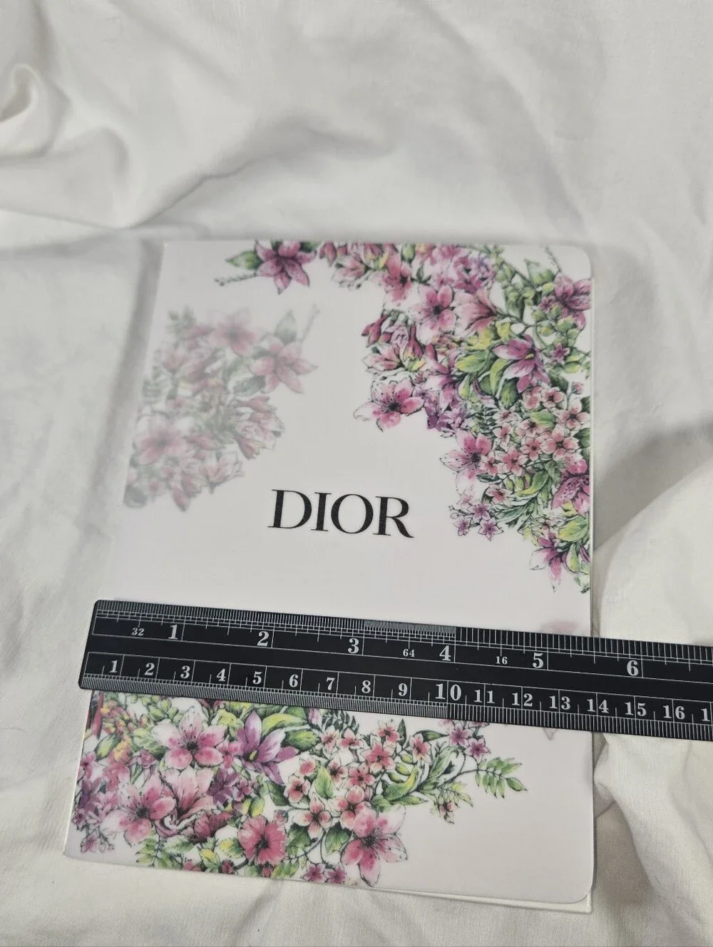 Dior Black Textured Cosmetic Pouch with Gold CD Emblem & Notebook NWT